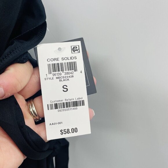 Bar III Womens Size Small Plunging Cowlneck Halter Tankini Top in Black $58 2389 - Picture 6 of 7